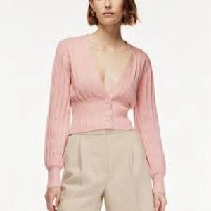 Wilfred
Plunge Front Cardigan Light Pink Size Small